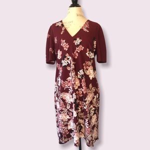 Adrianna Papell Floral Short Sleeve Dress 14